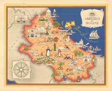 Listing image for Abruzzo e Molise pictorial map by Vsevolode Nicouline. Italgeo/Agostini 1950