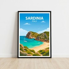Listing image for Sardinia Italy Travel Poster Wall Art Print Holiday Gift