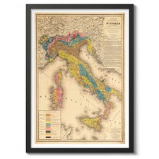 Listing image for Geological Map of Italy Print, Vintage Poster, Wall Art Decor, Italy Map Print,