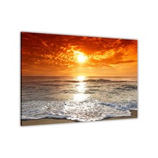 Listing image for Sunset Ocean Clouds Canvas Wall Art Picture Print