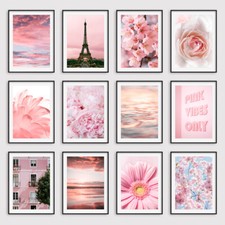 Listing image for Pink Botanical Wall Art Prints Bedroom Living Room Pictures Posters Home Decor