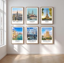 Listing image for World Travel Posters - Any City! Destinations Wall art - City Skyline Art