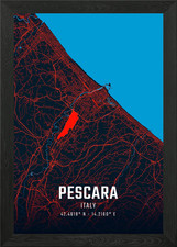 Listing image for Pescara City Map Framed Wall Art Poster Canvas Print Picture