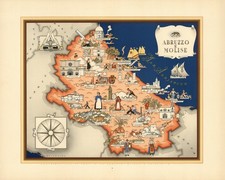 Listing image for 1937 Abruzzo Molise Italy Pictorial Map Poster Art Print
