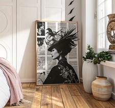 Listing image for Retro Black and White Fashion Poster Newspaper Abstract Portrait Aesthetic Dorm