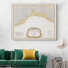 Listing image for 1749 Map of Liguria Italy – Genoa Region Coastal Cities Terrain in Republic Era