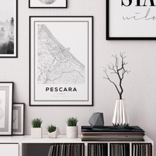Listing image for Pescara Map Print, Pescara Italy, Map Print Art poster Choose your Size.