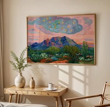 Listing image for NEW Desert Mountains Canvas Poster 60x40cm Unframed Artwork Nature Birthday Gift