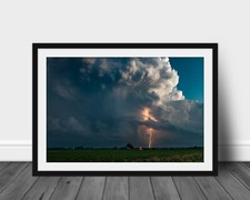 Listing image for Storm cloud photography print lightning wall art photo nature weather pictures